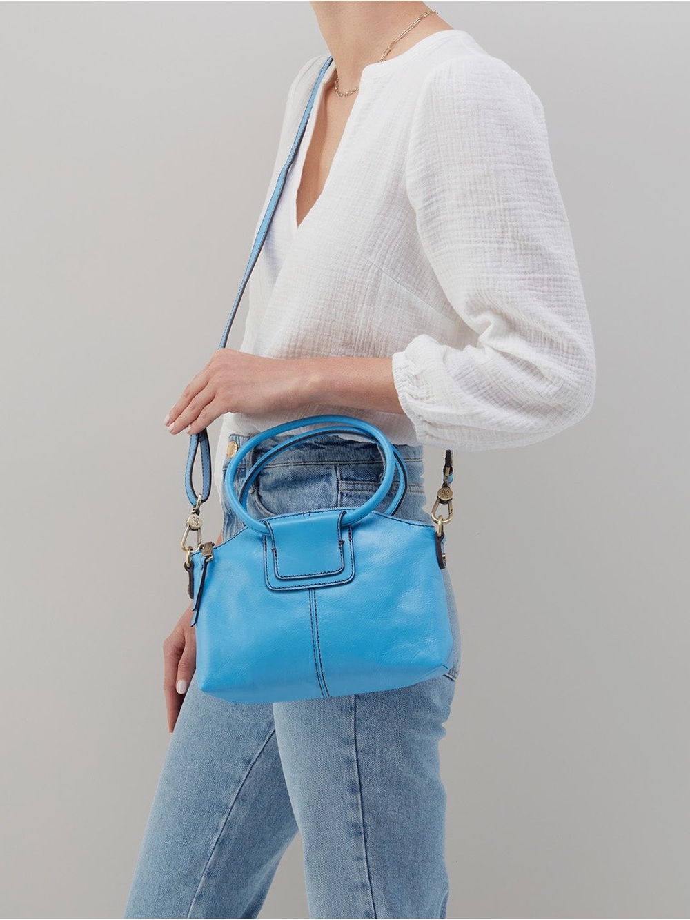 Hobo Blue Leather Crossbody